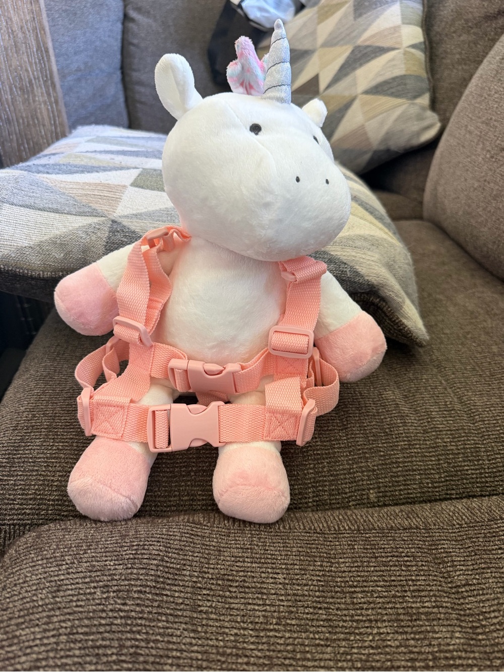 Plush Unicorn Safety Harness Backpack - Pink